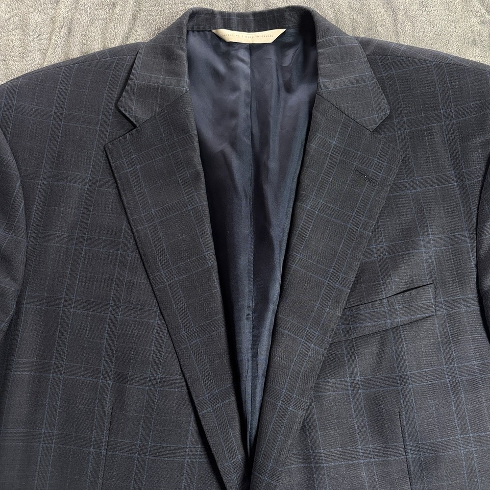 Samuelsohn Bespoke Sport Coat 44L Wool Super 120's Blazer SB Gable Windowpane